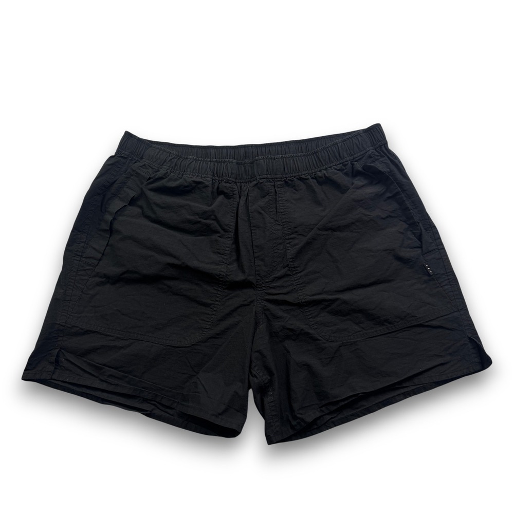 AYR Black Organic Cotton Nylon Utility Shorts XL Elastic Waist Ripstop 10465